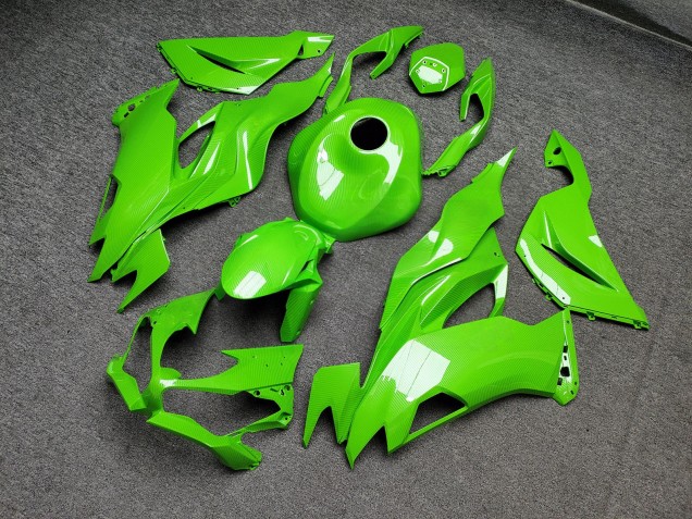 Purchase 2019-2022 Glossy Light Green with Carbon Fiber Style Kawasaki ZX6R Motorcycle Fairings UK