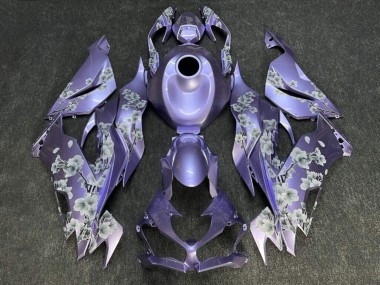 Purchase 2019-2022 Glossy Lilac with White Cherry Blossom Kawasaki ZX6R Motorcycle Fairings UK
