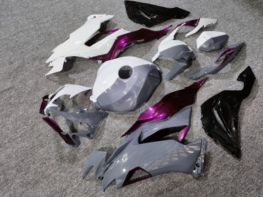 Purchase 2019-2022 Glossy Nardo Grey White Purple Split Kawasaki ZX6R Motorcycle Fairings UK