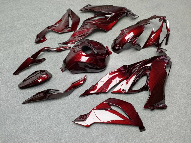 Purchase 2019-2022 Glossy Maroon Red Carbon Fiber Style Kawasaki ZX6R Motorcycle Fairings UK