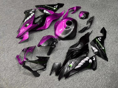 Purchase 2019-2022 Pink Black Shark Split Kawasaki ZX6R Motorcycle Fairings UK