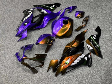 Purchase 2019-2022 Purple Orange Shark Split Kawasaki ZX6R Motorcycle Fairings UK