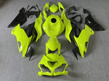 Purchase 2019-2022 Glossy High Vis Yellow Carbon Fiber Style Kawasaki ZX6R Motorcycle Fairings UK