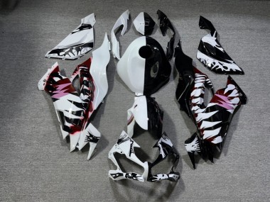 Purchase 2019-2022 Glossy White Black Split Venom Kawasaki ZX6R Motorcycle Fairings UK