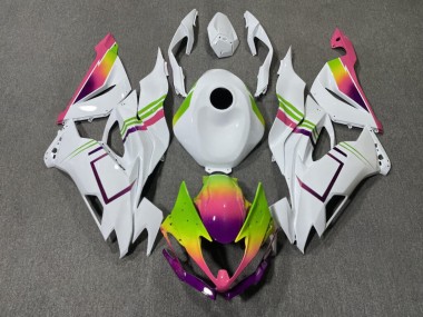 Purchase 2019-2022 Glossy White Green Pink Kawasaki ZX6R Motorcycle Fairings UK