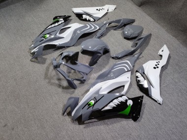 Purchase 2019-2022 Glossy White Grey Shark Kawasaki ZX6R Motorcycle Fairings UK