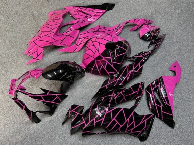 Purchase 2019-2022 Matte Black High Vis Hot Pink Split Kawasaki ZX6R Motorcycle Fairings UK