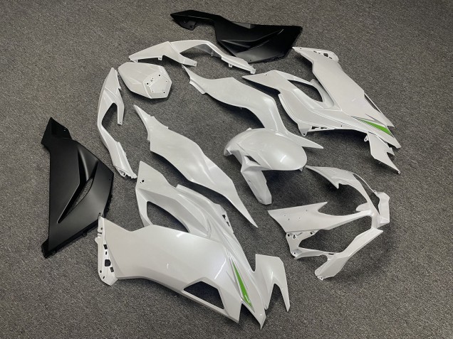 Purchase 2019-2022 Pearl White Matte Black Kawasaki ZX6R Motorcycle Fairings UK
