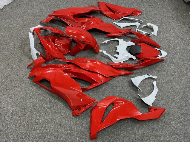 Purchase 2019-2022 Glossy Red White Kawasaki ZX6R Motorcycle Fairings UK