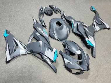 Purchase 2023-2026 Matte Nardo Grey & White with Blue Kawasaki ZX6R Motorcycle Fairings UK