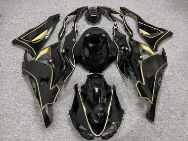 Purchase 2023-2026 Glossy Black & Gold Kawasaki ZX114R Motorcycle Fairings UK