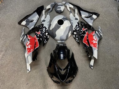 Purchase 2023-2026 Glossy Black & Red with Grey Camo Bull Kawasaki ZX114R Motorcycle Fairings UK