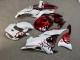 Purchase 2023-2026 Glossy White & Candy Red Shattered Kawasaki ZX6R Motorcycle Fairings UK
