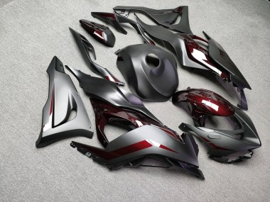 Purchase 2023-2026 Matte Black & Glossy Maroon Red Carbon Fiber Style Kawasaki ZX6R Motorcycle Fairings UK