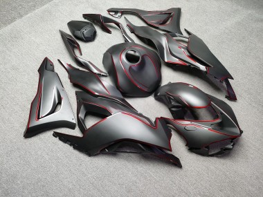 Purchase 2023-2026 Matte Black with Glossy Red Kawasaki ZX6R Motorcycle Fairings UK