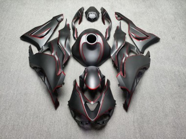 Purchase 2023-2026 Matte Black with Glossy Red Kawasaki ZX6R Motorcycle Fairings UK