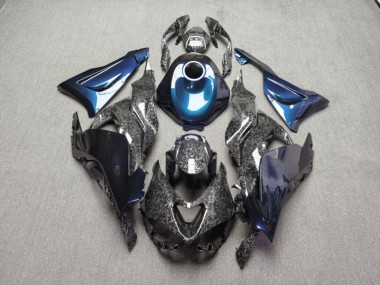 Purchase 2023-2026 Glossy Blue Chameleon with Forged Carbon Fiber Style Kawasaki ZX114R Motorcycle Fairings UK