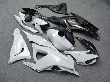 Purchase 2023-2026 Glossy Metallic Black & White Kawasaki ZX6R Motorcycle Fairings UK