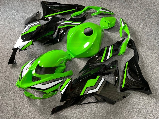 Purchase 2023-2026 Glossy Green & Black with Grey & White Kawasaki ZX6R Motorcycle Fairings UK