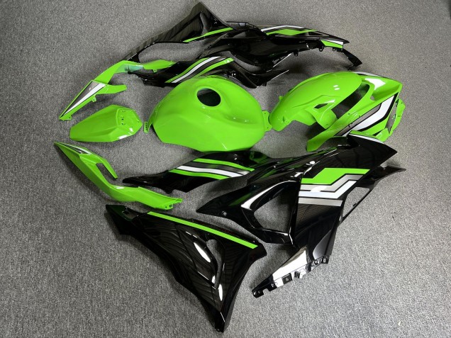 Purchase 2023-2026 Glossy Green & Black with Grey & White Kawasaki ZX6R Motorcycle Fairings UK