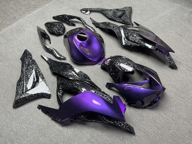 Purchase 2023-2026 Glossy Purple with Forged Carbon Fiber Style Kawasaki ZX6R Motorcycle Fairings UK