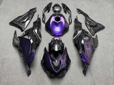Purchase 2023-2026 Glossy Purple with Forged Carbon Fiber Style Kawasaki ZX6R Motorcycle Fairings UK