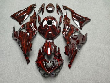 Purchase 2023-2026 Glossy Black with Red Lightning Kawasaki ZX114R Motorcycle Fairings UK
