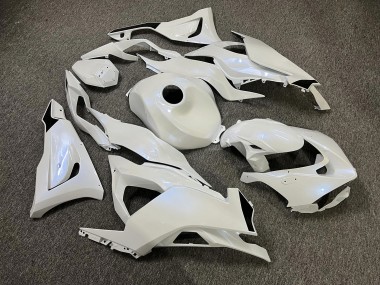 Purchase 2023-2026 Glossy Pearl White with Blue Flakes & Black Kawasaki ZX6R Motorcycle Fairings UK