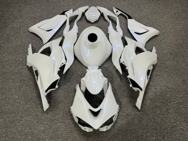 Purchase 2023-2026 Glossy Pearl White with Blue Flakes & Black Kawasaki ZX6R Motorcycle Fairings UK