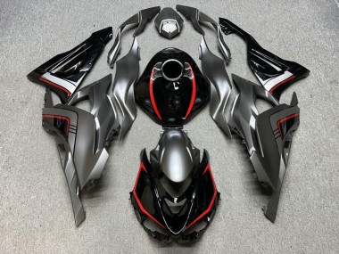 Purchase 2023-2026 Glossy Black with Grey & Red Kawasaki ZX114R Motorcycle Fairings UK
