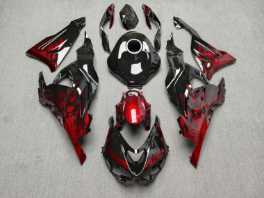 Purchase 2023-2026 Glossy Black Red Shattered Kawasaki ZX114R Motorcycle Fairings UK