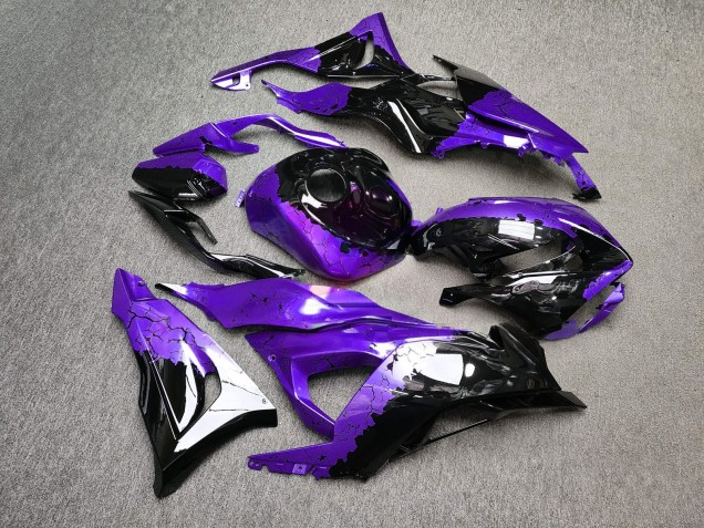 Purchase 2023-2026 Glossy Black Purple Wreckage Kawasaki ZX6R Motorcycle Fairings UK