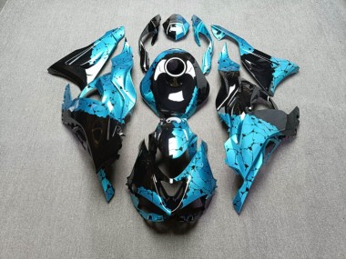 Purchase 2023-2026 Glossy Black & Cyan Wreckage Kawasaki ZX114R Motorcycle Fairings UK