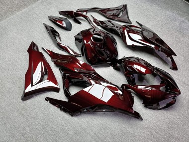 Purchase 2023-2026 Glossy Maroon Red Carbon Fiber Style Kawasaki ZX6R Motorcycle Fairings UK