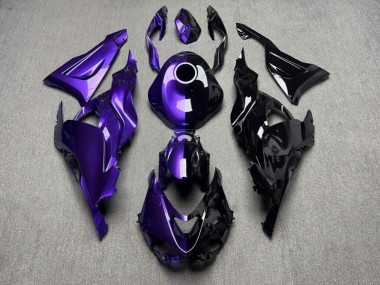 Purchase 2023-2026 Glossy Black & Purple Split Kawasaki ZX114R Motorcycle Fairings UK