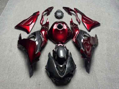 Purchase 2023-2026 Glossy Candy Red Carbon Fiber Style Kawasaki ZX114R Motorcycle Fairings UK