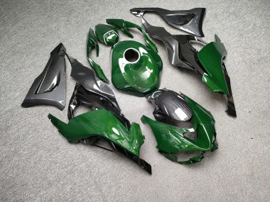 Purchase 2023-2026 Glossy Black Green Carbon Fiber Style Kawasaki ZX6R Motorcycle Fairings UK