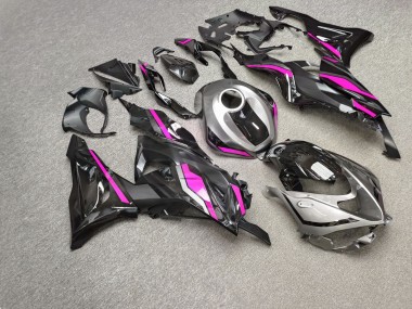 Purchase 2023-2026 Glossy Black Grey Pink Kawasaki ZX6R Motorcycle Fairings UK