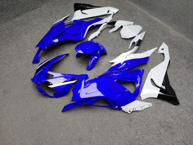 Purchase 2023-2026 Glossy Blue & White with Black Kawasaki ZX6R Motorcycle Fairings UK