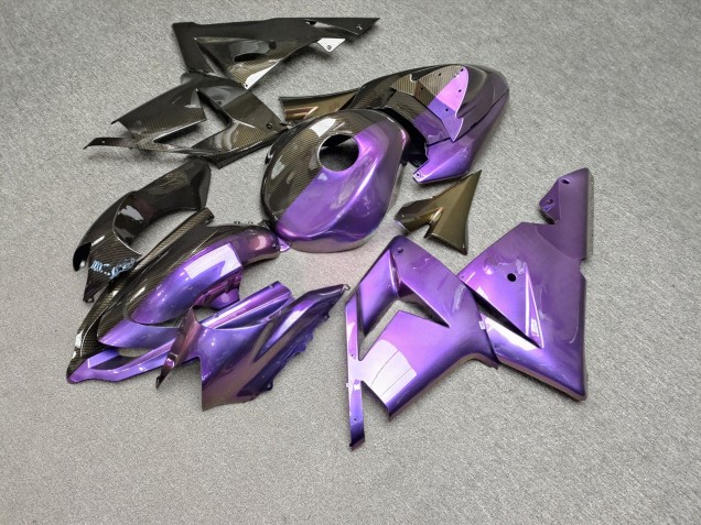 Purchase 2004-2005 Glossy Carbon Fiber Style Purple Split Kawasaki ZX10R Motorcycle Fairings UK