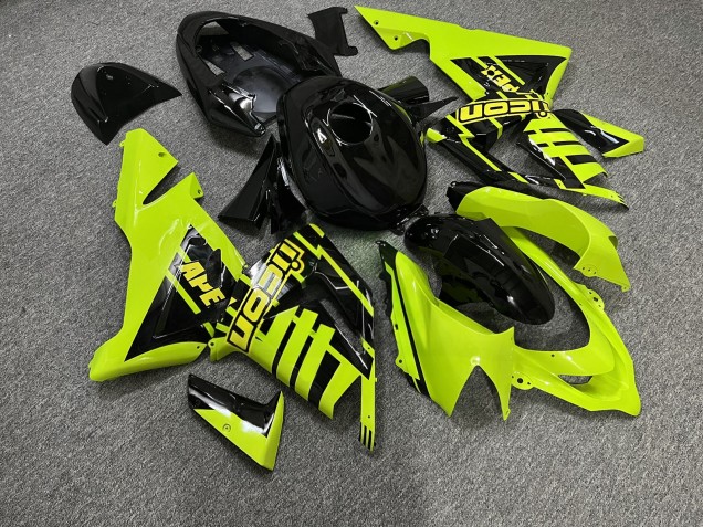 Purchase 2004-2005 Glossy Black High Vis Yellow Kawasaki ZX10R Motorcycle Fairings UK