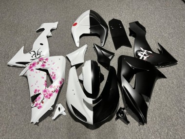 Purchase 2006-2007 Matte Black & White with Pink Cherry Blossom Split Kawasaki ZX10R Motorcycle Fairings UK