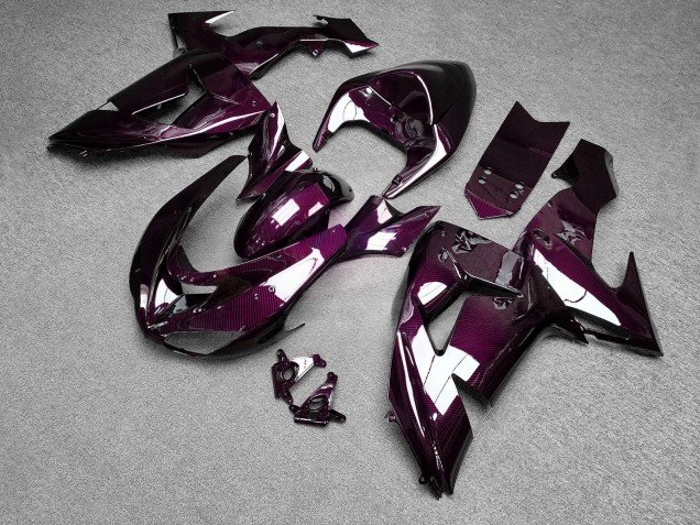 Purchase 2006-2007 Glossy Pink Carbon Fiber Style Kawasaki ZX10R Motorcycle Fairings UK