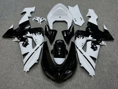 Purchase 2006-2007 Glossy White Black Knight Kawasaki ZX10R Motorcycle Fairings UK