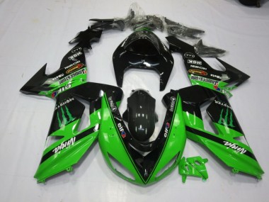 Purchase 2006-2007 Glossy Black Green Kawasaki ZX10R Motorcycle Fairings UK