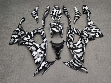 Purchase 2008-2010 Glossy Black White Camo Kawasaki ZX10R Motorcycle Fairings UK