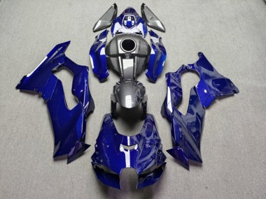 Purchase 2021-2026 Glossy Blue & Black Carbon Fiber Style Kawasaki ZX10R Motorcycle Fairings UK