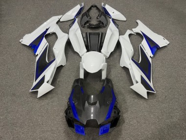 Purchase 2021-2026 Carbon Fiber White Blue Trim Kawasaki ZX10R Motorcycle Fairings UK