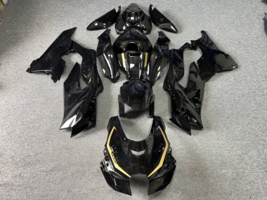 Purchase 2021-2026 Glossy Metallic Black with Gold Kawasaki ZX10R Motorcycle Fairings UK