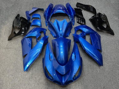 Purchase 2006-2011 Glossy Electric Blue Black Kawasaki ZX14R ZZR1400 Motorcycle Fairings UK